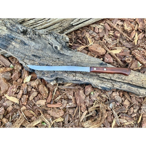 Vtg 14" Flint Stainless Arrowhead Vanadium Steel Finely Serrated Bread Knife USA